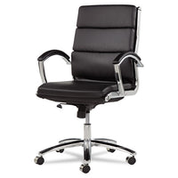 Alera Neratoli Mid-back Slim Profile Chair, Supports Up To 275 Lbs, Black Seat-black Back, Chrome Base