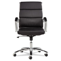 Alera Neratoli Mid-back Slim Profile Chair, Supports Up To 275 Lbs, Black Seat-black Back, Chrome Base