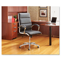 Alera Neratoli Mid-back Slim Profile Chair, Supports Up To 275 Lbs, Black Seat-black Back, Chrome Base