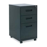 Three-drawer Metal Pedestal File, 14.96w X 19.29d X 27.75h, Black