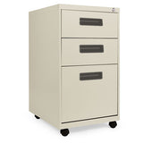 Three-drawer Metal Pedestal File, 14.96w X 19.29d X 27.75h, Putty