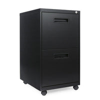 Two-drawer Metal Pedestal File, 14.96w X 19.29d X 27.75h, Black