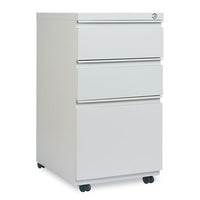 Three-drawer Pedestal File With Full-length Pull, 14.96w X 19.29d X 27.75h, Light Gray