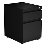 Two-drawer Metal Pedestal File With Full-length Pull, 14.96w X 19.29d X 27.75h, Putty
