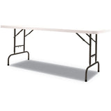 Adjustable Height Plastic Folding Table, 72w X 29 5-8d X 29 1-4 To 37 1-8h, White