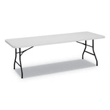 Rectangular Plastic Folding Table, 96w X 30d X 29 1-4h, Gray