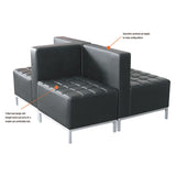 Alera Qub Series Powered Armless L Sectional, 26.38w X 26.38d X 30.5h, Black