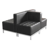 Alera Qub Series Powered Armless L Sectional, 26.38w X 26.38d X 30.5h, Black