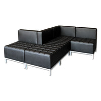 Alera Qub Series Armless L Sectional, 26.38w X 26.38d X 30.5h, Black