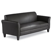 Alera Reception Lounge Furniture, 3-cushion Sofa, 77w X 31.5d X 32h, Black