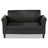 Alera Reception Lounge Furniture, Loveseat, 55.5w X 31.5d X 32h, Black