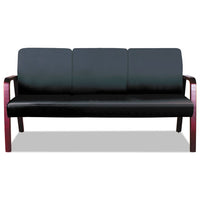 Alera Reception Lounge Wl 3-seat Sofa, 65.75w X 26.13d X 33h, Black-mahogany