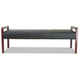 Alera Reception Lounge Wl Series Bench, 65.75w X 22.25d X 22.88h, Black-mahogany