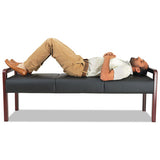 Alera Reception Lounge Wl Series Bench, 65.75w X 22.25d X 22.88h, Black-mahogany