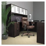 Alera Reception Lounge Wl Series Guest Chair, 24.21'' X 26.14'' X 32.67'', Black Seat-black Back, Espresso Base