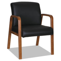 Alera Reception Lounge Wl Series Guest Chair, 24.21'' X 26.14'' X 32.67'', Black Seat-black Back, Espresso Base