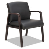 Alera Reception Lounge Wl Series Guest Chair, 24.21'' X 26.14'' X 32.67'', Black Seat-black Back, Espresso Base