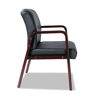 Alera Reception Lounge Wl Series Guest Chair, 24.21'' X 26.14'' X 32.67'', Black Seat-black Back, Mahogany Base