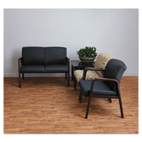 Alera Reception Lounge Wl Series Guest Chair, 24.21'' X 26.14'' X 32.67'', Black Seat-black Back, Mahogany Base