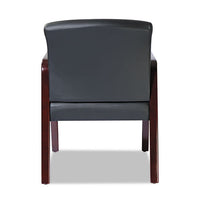 Alera Reception Lounge Wl Series Guest Chair, 24.21'' X 26.14'' X 32.67'', Black Seat-black Back, Mahogany Base