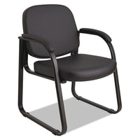 Alera Genaro Series Half-back Sled Base Guest Chair, 24.63" X 26.63" X 34", Black Seat-black Back, Black Base