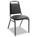 Padded Steel Stacking Chair, Black Seat-black Back, Black Base, 4-carton