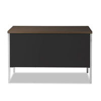 Single Pedestal Steel Desk, Metal Desk, 45.25w X 24d X 29.5h, Mocha-black