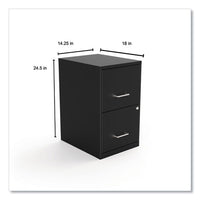 Soho Vertical File Cabinet, 2 Drawers: File-file, Letter, Black, 14" X 18" X 24.1"