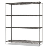 All-purpose Wire Shelving Starter Kit, 4-shelf, 60 X 24 X 72, Black Anthracite Plus