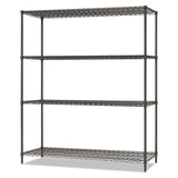 Ba Plus Wire Shelving Kit, 4 Shelves, 72" X 18" X 72", Black Anthracite Plus