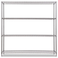 Ba Plus Wire Shelving Kit, 4 Shelves, 72" X 18" X 72", Black Anthracite Plus