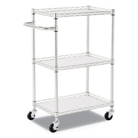 3-shelf Wire Cart With Liners, 24w X 16d X 39h, Silver, 500-lb Capacity