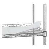 3-shelf Wire Cart With Liners, 34.5w X 18d X 40h, Silver, 600-lb Capacity