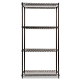 Nsf Certified Industrial 4-shelf Wire Shelving Kit, 36w X 18d X 72h, Black