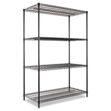 Nsf Certified Industrial 4-shelf Wire Shelving Kit, 36w X 18d X 72h, Black