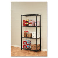 Nsf Certified Industrial 4-shelf Wire Shelving Kit, 36w X 18d X 72h, Black