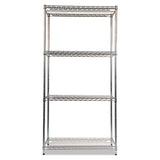 Nsf Certified Industrial 4-shelf Wire Shelving Kit, 36w X 18d X 72h, Silver