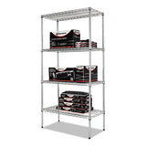 Nsf Certified Industrial 4-shelf Wire Shelving Kit, 36w X 18d X 72h, Silver