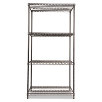 Wire Shelving Starter Kit, Four-shelf, 36w X 24d X 72h, Black Anthracite