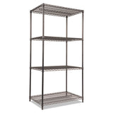 Wire Shelving Starter Kit, Four-shelf, 36w X 24d X 72h, Black Anthracite