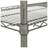 Nsf Certified Industrial 4-shelf Wire Shelving Kit, 36w X 24d X 72h, Silver