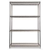 Wire Shelving Starter Kit, Four-shelf, 48w X 18d X 72h, Black Anthracite