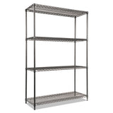 Wire Shelving Starter Kit, Four-shelf, 48w X 18d X 72h, Black Anthracite