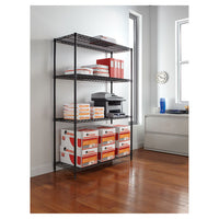 Nsf Certified Industrial 4-shelf Wire Shelving Kit, 48w X 18d X 72h, Black