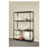 Nsf Certified Industrial 4-shelf Wire Shelving Kit, 48w X 18d X 72h, Black