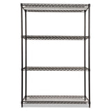 Nsf Certified Industrial 4-shelf Wire Shelving Kit, 48w X 18d X 72h, Black