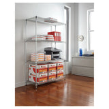 Nsf Certified Industrial 4-shelf Wire Shelving Kit, 48w X 18d X 72h, Silver