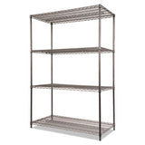 Wire Shelving Starter Kit, Four-shelf, 48w X 24d X 72h, Black Anthracite