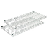 Industrial Wire Shelving Extra Wire Shelves, 36w X 18d, Silver, 2 Shelves-carton