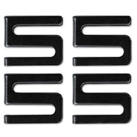 Wire Shelving S Hooks, Metal, Black, 4 Hooks-pack